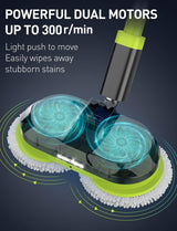 BIUBLE Cordless Electric Spin Mop Dual Motor Floor Cleaner LED Headlight Water Spray 300ml Tank Adjustable 50-Inch for Tile Wood Marble image 2