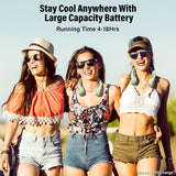 Jancane Bladeless Neck Fan USB Rechargeable 3-Speed 360° Cooling Quiet Hands-Free Green image 2