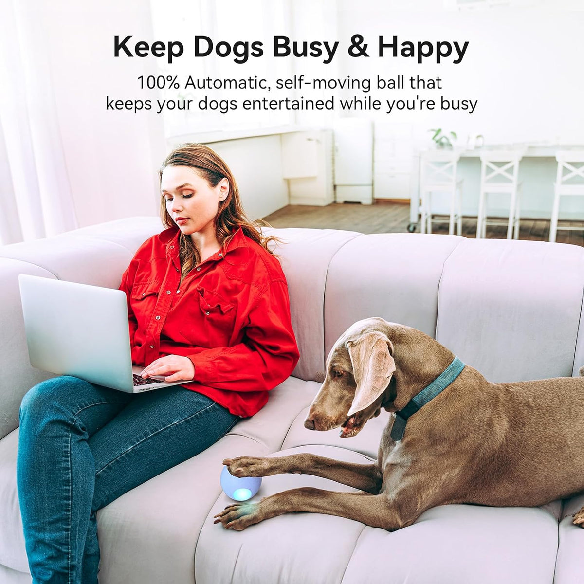 Cheerble Wicked Ball PE Interactive Dog Ball Purple Self Moving LED Rechargeable Toy image 5