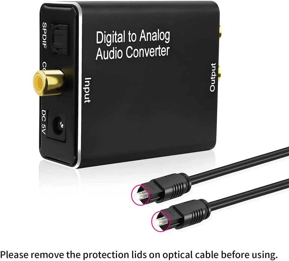Digital to Analog Audio Converter SPDIF Optical/Coaxial to RCA L/R &amp; 3.5mm AUX Adapter USB Powered image 1