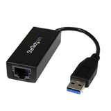 StarTech USB 3.0 to Gigabit Ethernet Adapter USB-A to RJ45 LAN 10/100/1000 USB31000S Black image 0