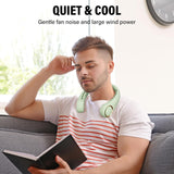 Jancane Bladeless Neck Fan USB Rechargeable 3-Speed 360° Cooling Quiet Hands-Free Green image 6
