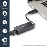 StarTech USB 3.0 to Gigabit Ethernet Adapter USB-A to RJ45 LAN 10/100/1000 USB31000S Black image 2