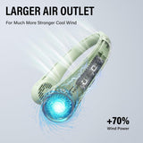 Jancane Bladeless Neck Fan USB Rechargeable 3-Speed 360° Cooling Quiet Hands-Free Green image 3