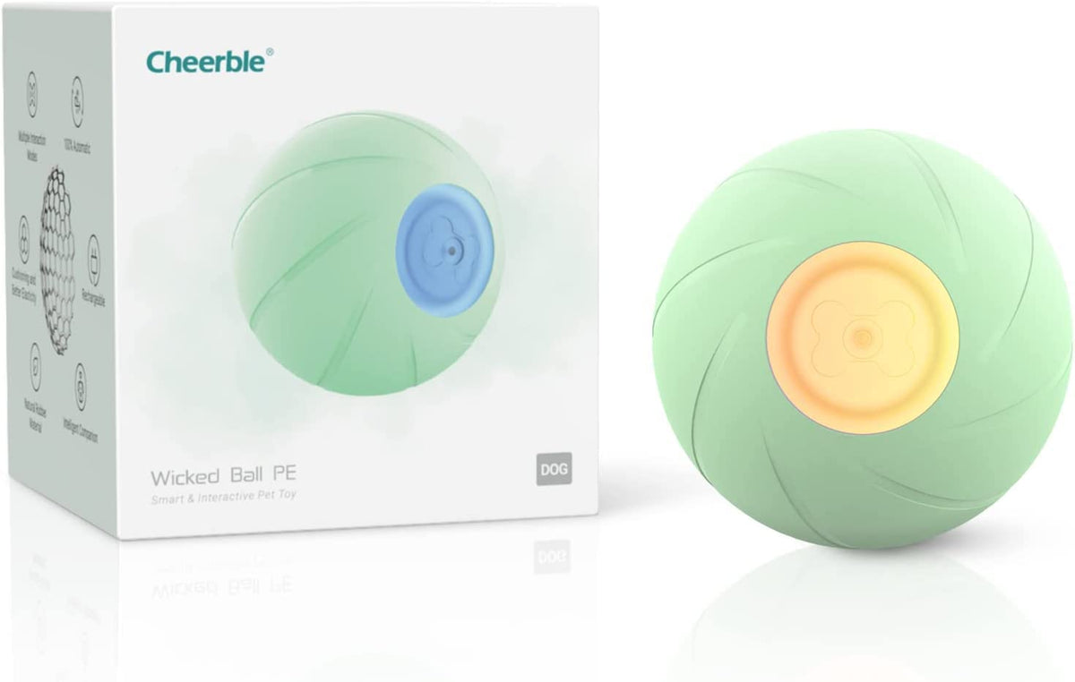Cheerble Wicked Ball PE Interactive Dog Ball Green Rechargeable LED Smart Toy for Medium Large Dogs image 0