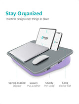 Istudyniture Large Lap Desk for Laptop Up to 17” Portable Cushion Bed Tray Stand Purple image 5