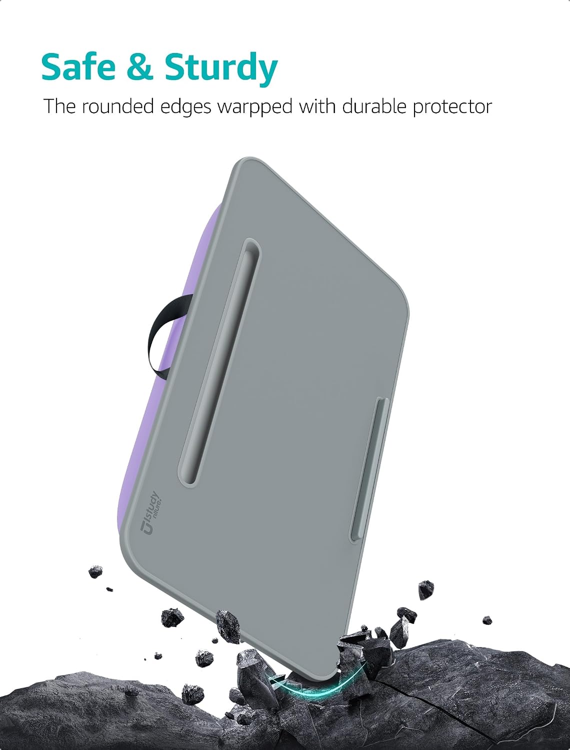 Istudyniture Large Lap Desk for Laptop Up to 17” Portable Cushion Bed Tray Stand Purple image 7