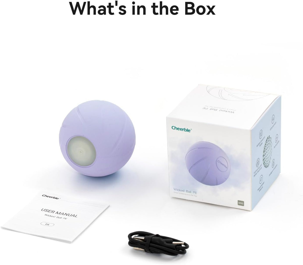 Cheerble Wicked Ball PE Interactive Dog Ball Purple Self Moving LED Rechargeable Toy image 7