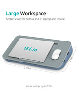 Istudyniture Large Lap Desk with Cushion for Up to 17" Laptop, Washable Cover, Grayish Blue image 4
