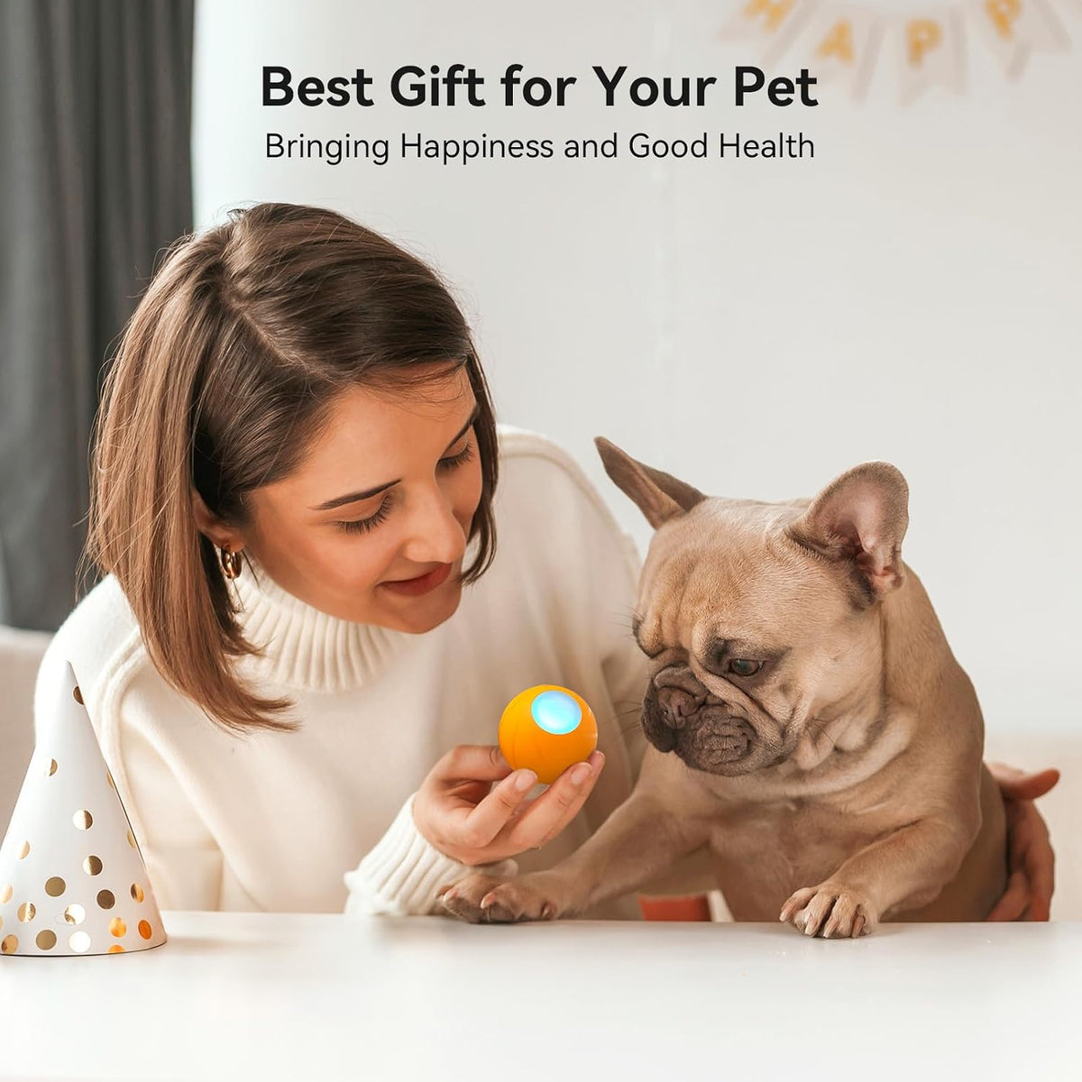 Cheerble Wicked Ball SE Interactive Dog Ball Self Moving LED Rechargeable Toy Orange image 7