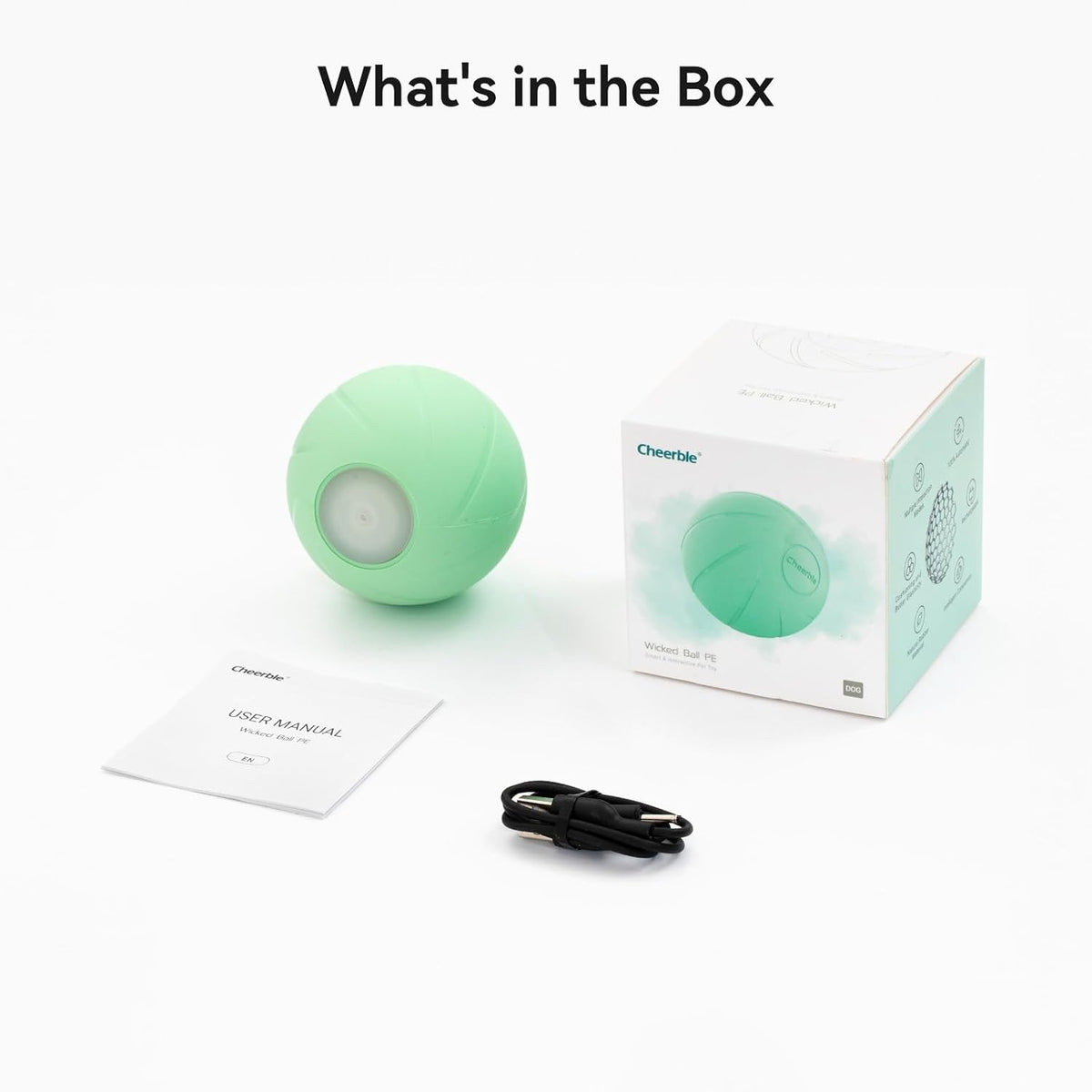 Cheerble Wicked Ball PE Interactive Dog Ball Green Rechargeable LED Smart Toy for Medium Large Dogs image 8