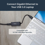 StarTech USB 3.0 to Gigabit Ethernet Adapter USB-A to RJ45 LAN 10/100/1000 USB31000S Black image 3