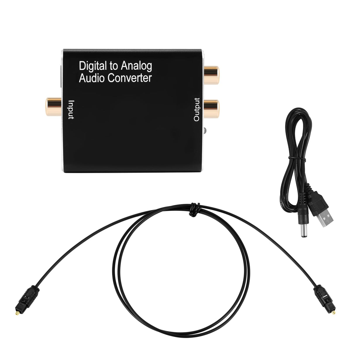 Digital to Analog Audio Converter SPDIF Optical/Coaxial to RCA L/R &amp; 3.5mm AUX Adapter USB Powered image 0