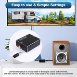 Digital to Analog Audio Converter SPDIF Optical/Coaxial to RCA L/R &amp; 3.5mm AUX Adapter USB Powered image 5