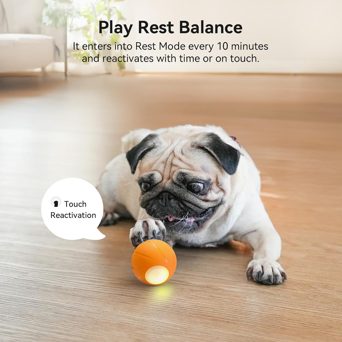 Cheerble Wicked Ball SE Interactive Dog Ball Self Moving LED Rechargeable Toy Orange image 2