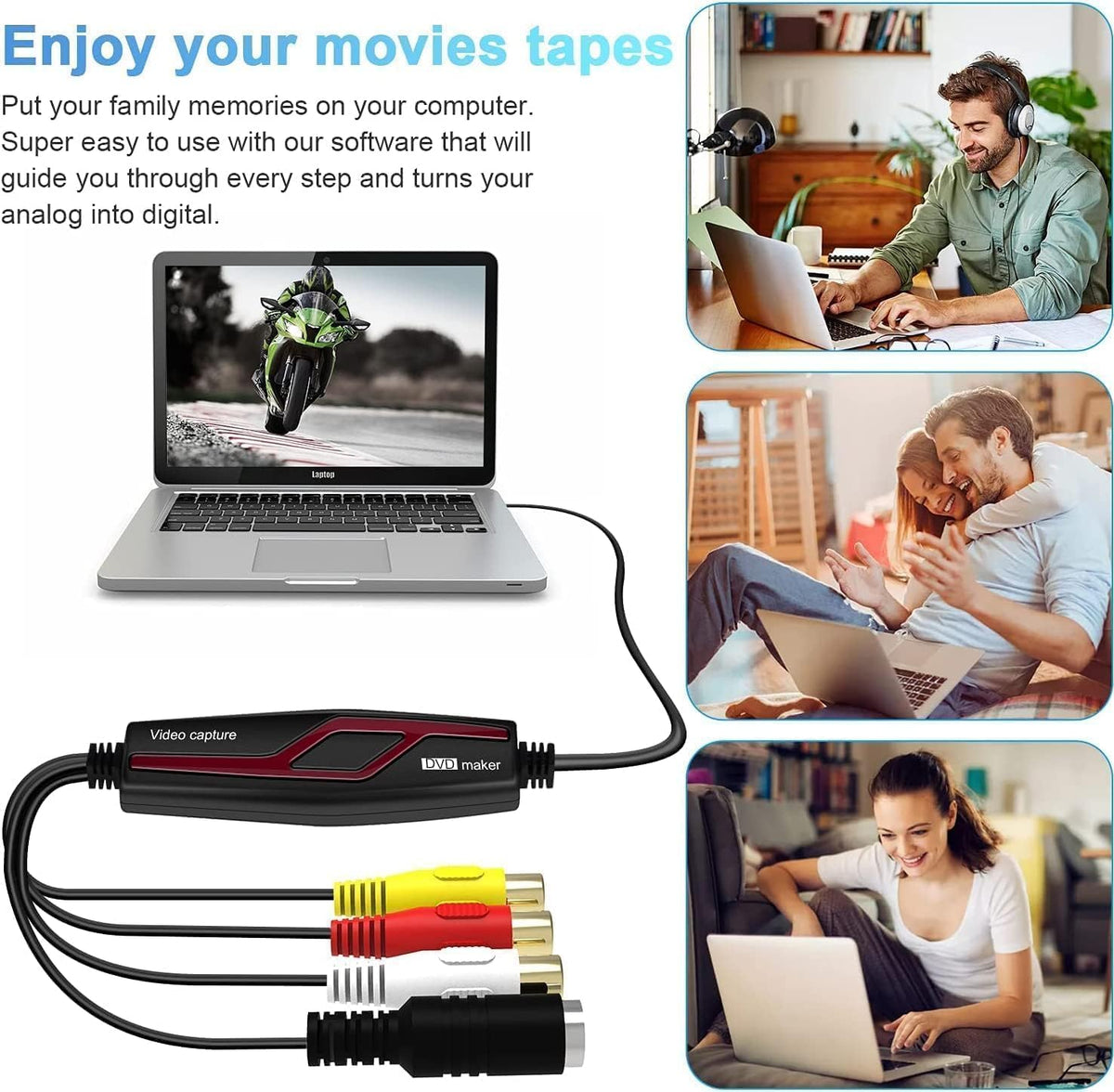 DIGITNOW USB Video Capture Card VHS Hi8 Mini DV to Digital Converter for Windows Mac image 5