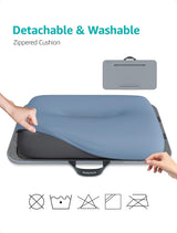 Istudyniture Large Lap Desk with Cushion for Up to 17" Laptop, Washable Cover, Grayish Blue image 1