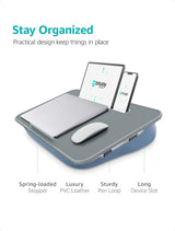 Istudyniture Large Lap Desk with Cushion for Up to 17" Laptop, Washable Cover, Grayish Blue image 5