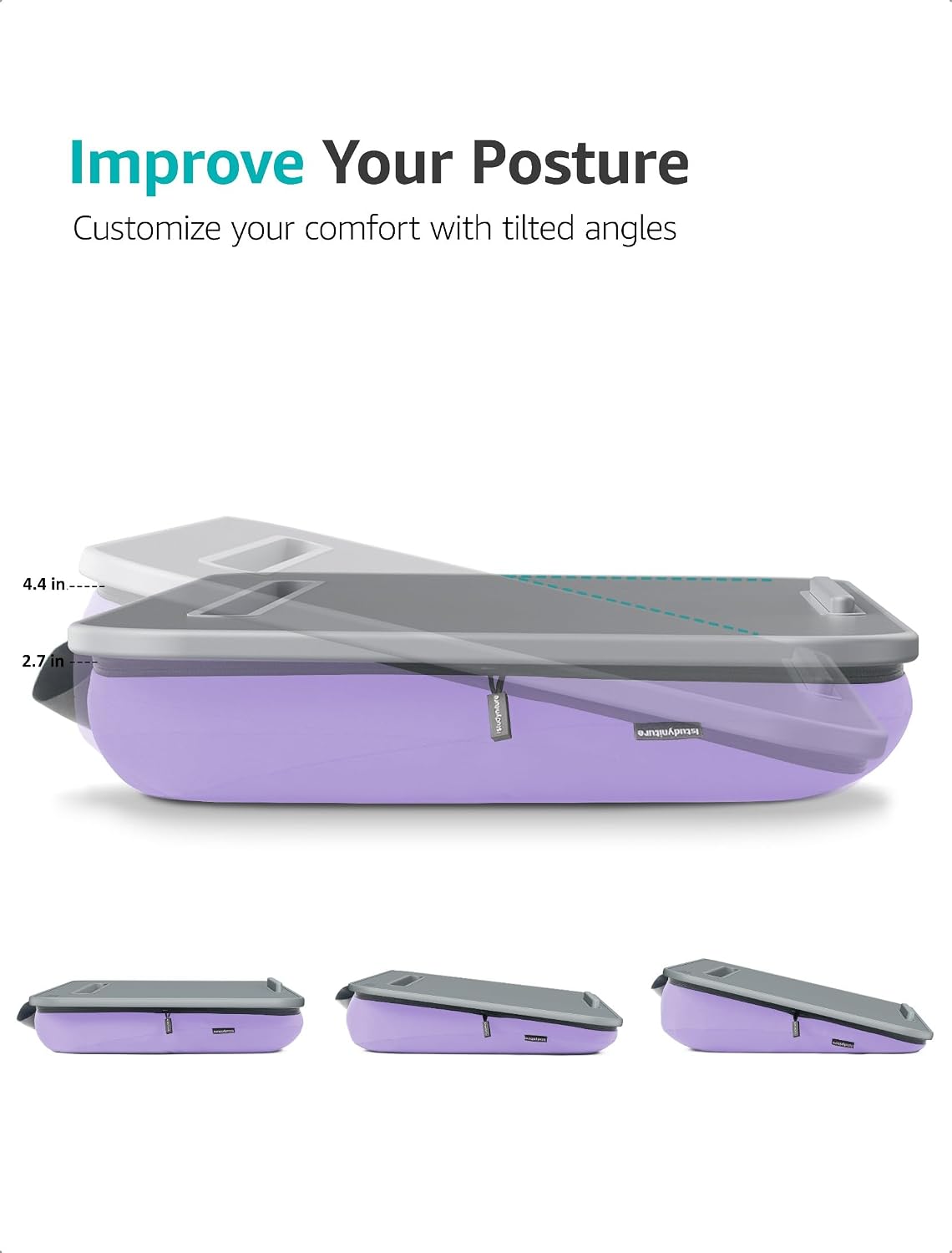 Istudyniture Large Lap Desk for Laptop Up to 17” Portable Cushion Bed Tray Stand Purple image 6