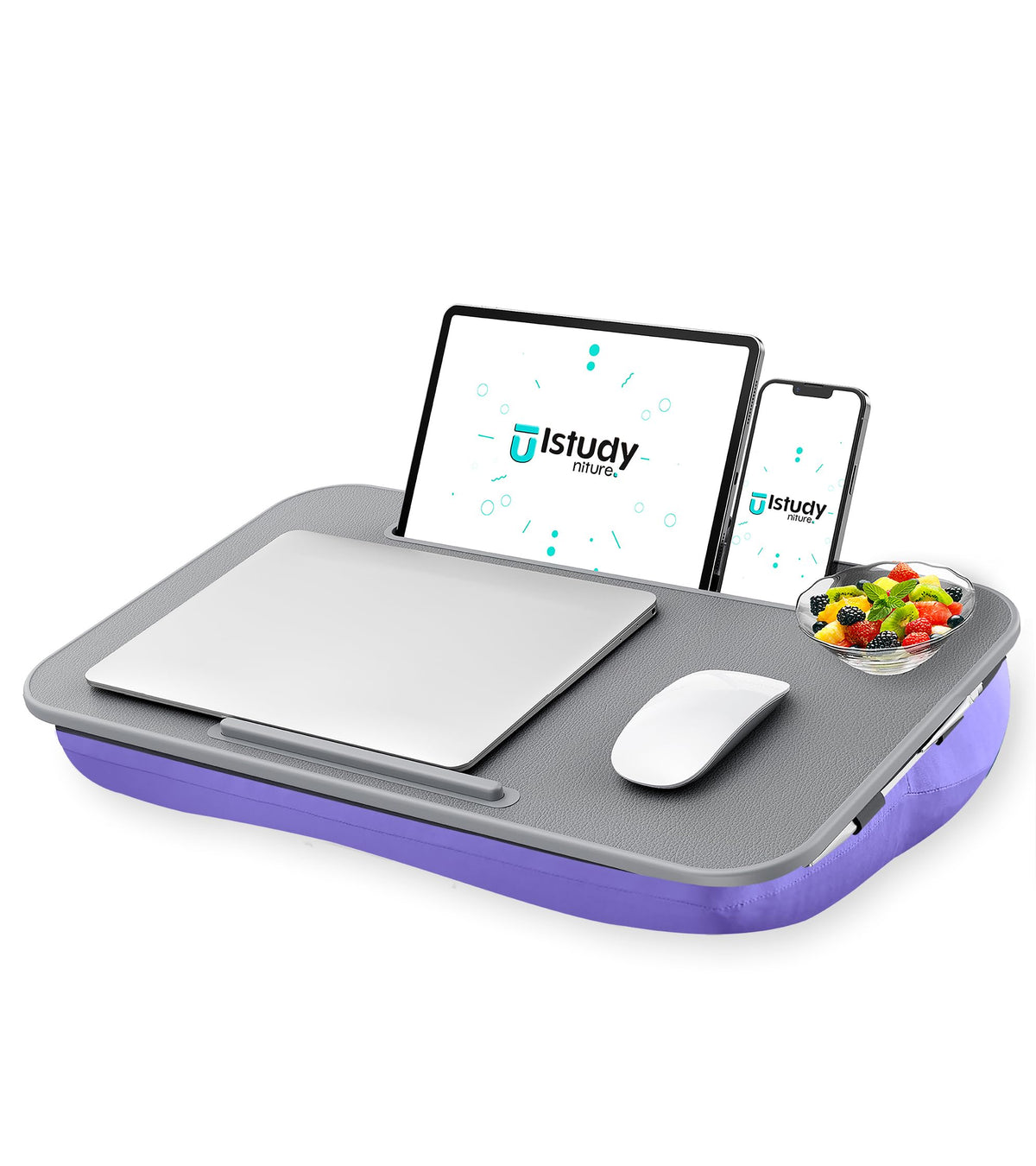 Istudyniture Large Lap Desk for Laptop Up to 17” Portable Cushion Bed Tray Stand Purple image 0